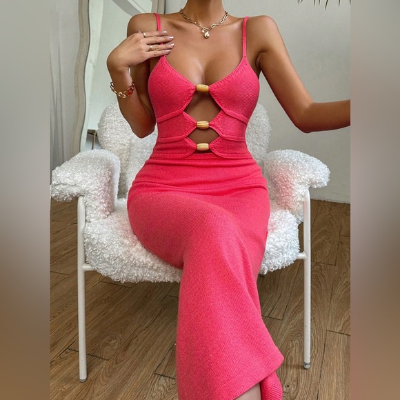 The Unbranded Brand Dresses & Skirts - Chic Pink Cutout Maxi Dress